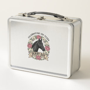 Vintage Engraving Fire Horse Graphic Design Metal Lunch Box