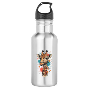 Vintage Engraving Giraffe Art White Shirt Design ( 532 Ml Water Bottle