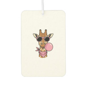Vintage Engraving Giraffe Bubblegum Vector Design_ Air Freshener