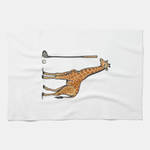 Vintage Engraving Giraffe Golf Vector T-Shirt Desi Kitchen Towel