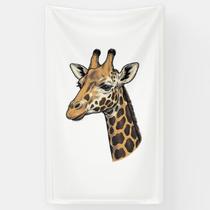 Vintage Engraving Giraffe Portrait Shirt Design (7 Banner