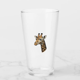 Vintage Engraving Giraffe Portrait Shirt Design (7 Glass