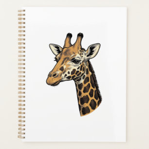 Vintage Engraving Giraffe Portrait Shirt Design (7 Planner