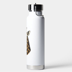 Vintage Engraving Giraffe Portrait Shirt Design (7 Water Bottle