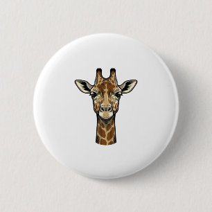 Vintage Engraving Giraffe Vector Art Design_1 2 Inch Round Button
