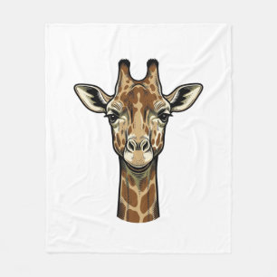 Vintage Engraving Giraffe Vector Art Design_1 Fleece Blanket