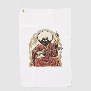 Vintage Engraving Guitarist Vector Art Shirt_1 Golf Towel