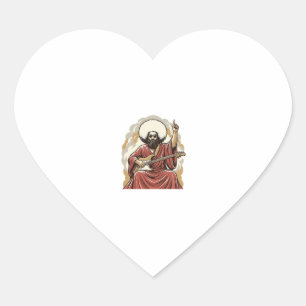 Vintage Engraving Guitarist Vector Art Shirt_1 Heart Sticker