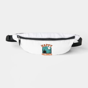 Vintage Engraving Happy Halloween Haunted House De Fanny Pack