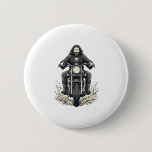 Vintage Engraving Motorcycle Rider Vector Design_1 2 Inch Round Button