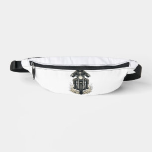 Vintage Engraving Motorcycle Rider Vector Design_1 Fanny Pack