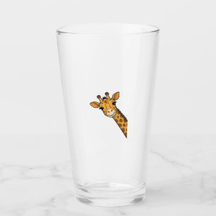 Vintage Engraving Peeking Giraffe Shirt Design_1 Glass