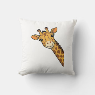 Vintage Engraving Peeking Giraffe Shirt Design_1 Throw Pillow