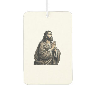 Vintage Engraving Praying Man Religious Shirt Desi Air Freshener