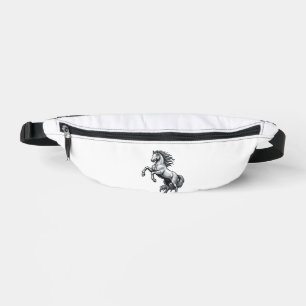 Vintage Engraving Rearing Horse Vector Design_1 Fanny Pack