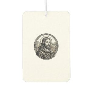 Vintage Engraving Religious Portrait Shirt Air Freshener
