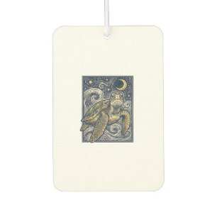 Vintage Engraving Sea Turtle Starry Night Air Freshener