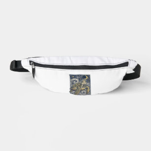 Vintage Engraving Sea Turtle Starry Night Fanny Pack