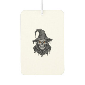 Vintage Engraving Skull Witch Hat Halloween Shirt_ Air Freshener