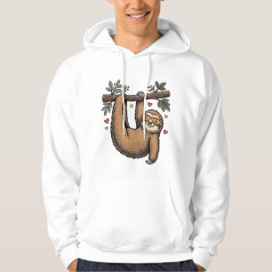 Vintage Engraving Sloth Heart Rainbow Shirt Design