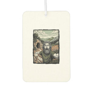 Vintage Engraving Surprised Bearded Portrait Desig Air Freshener