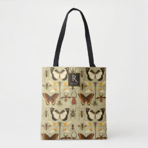 Vintage Entomology  Insects Unique Warm Colors Tote Bag