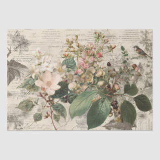 Vintage Ephemera Botanical Collage Tissue Paper
