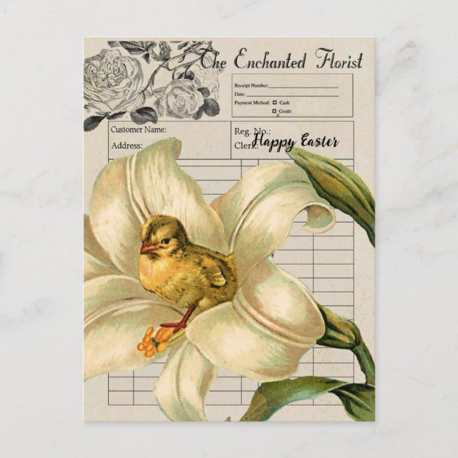 Vintage Ephemera Collage Easter Postcard (Front)