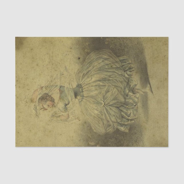Vintage Ephemera Dancer Tissue Paper (Front)