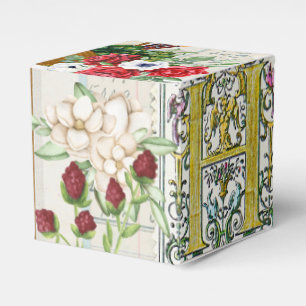 Vintage Ephemera design with initial H Favor Box
