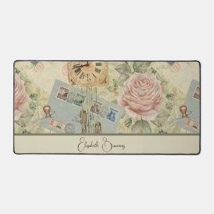 VINTAGE EPHEMERA DESIGN WITH NAME DESK MAT