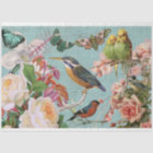 Vintage Ephemera Roses Butterflies & Birds Collage