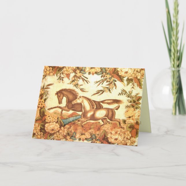 Vintage Equestrian Horse Invitation Card 2 (Front)