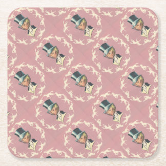 Vintage Equestrian Lady Square Paper Coaster