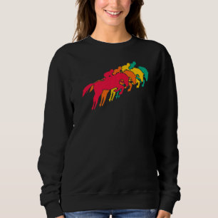 Vintage Equestrian Sport Retro Horse Rider Dressag Sweatshirt