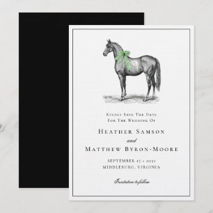 Vintage Equestrian Wedding Elegant Horses  Save The Date