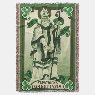 Vintage - Erin Go Bragh - St. Patrick's Greetings Throw Blanket