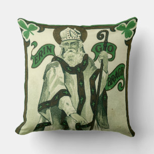 Vintage - Erin Go Bragh - St. Patrick's Greetings Throw Pillow