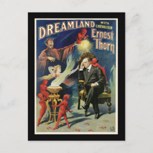 Vintage Ernest Thorn Magician Poster Postcard