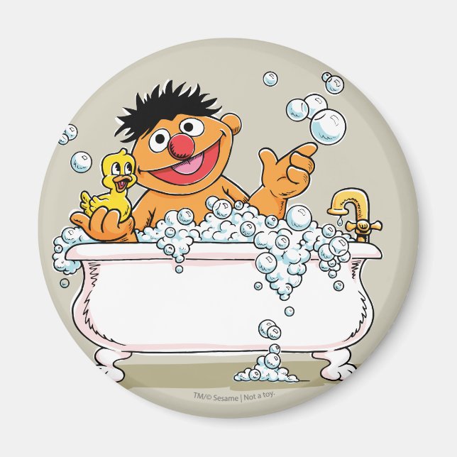 Vintage Ernie in Bathtub Magnet (Front)