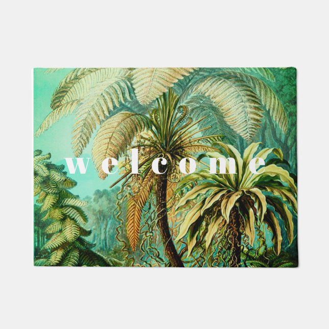 Vintage Ernst Haeckel Botanical Palms Doormat (Front)