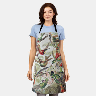 Vintage Ernst Haeckel Colourful Hummingbird Poster Apron