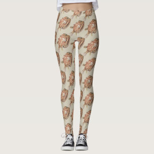 Vintage Ernst Haeckel Nautical Red Boxfish Art Leggings
