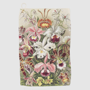 Vintage Ernst Haeckel Orchid Botanical Print Golf Towel