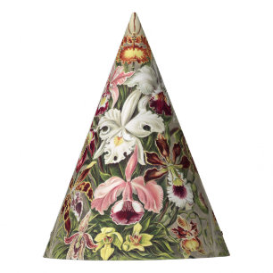 Vintage Ernst Haeckel Orchid Botanical Print Party Hat