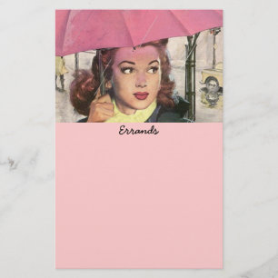 vintage Errands in Rain Shopping List Lists Paper