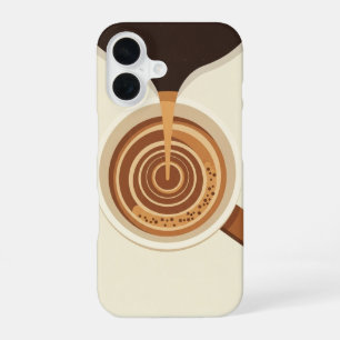 Vintage Espresso Top View iPhone 16 Case
