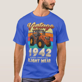 Vintage Est 1942 Farmer Tractor 80th Birthday 80 Y T-Shirt