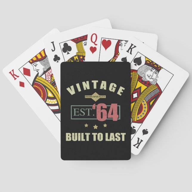 Vintage Est. 1964 60th Birthday Playing Cards (Back)