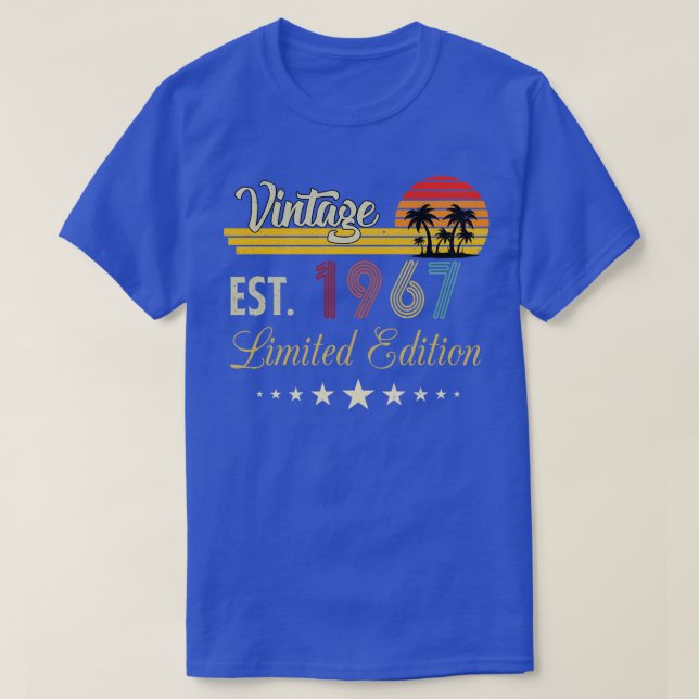 Vintage Est 1967 Limited Edition Birthday T-Shirt (Design Front)